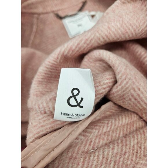 New Belle & Bloom Im Yours Wool Blend Peacoat Womens XS Blush Cropped Jacket - Picture 8 of 9